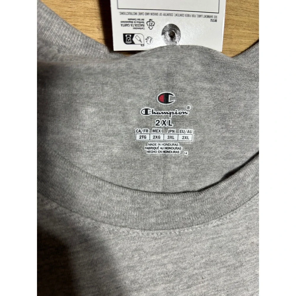 Champion Classic Graphic Tee Men 2XL Oxford‎ Gray Script Logo GT23H 5860F8 806 - Picture 3 of 8